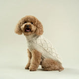 Hundtröja Diamond knit alpacka natur
